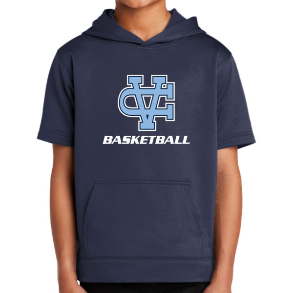 Valley Christian Basketball Youth Sport Wick Fleece Short Sleeve Hooded Pullover Thumbnail